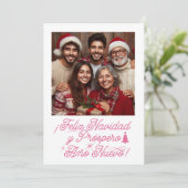 Feliz Navidad y Próspero Año Nuevo con Foto Einladung (Stehend Vorderseite)