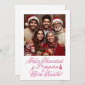 Feliz Navidad y Próspero Año Nuevo con Foto Einladung (Vorne/Hinten)