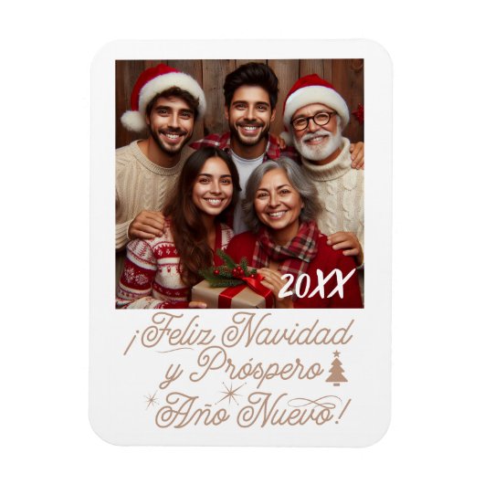 Feliz Navidad y Próspero Año Nuevo con Foto Magnet (Vertikal)
