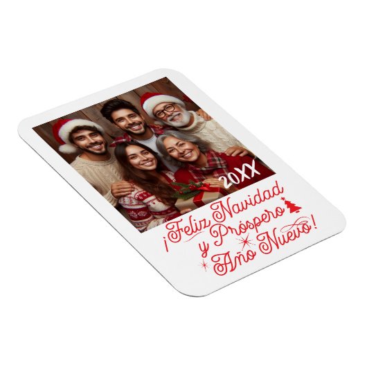 Feliz Navidad y Próspero Año Nuevo con Foto Magnet (Rechte Seite)