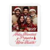 Feliz Navidad y Próspero Año Nuevo con Foto Magnet (Vertikal)