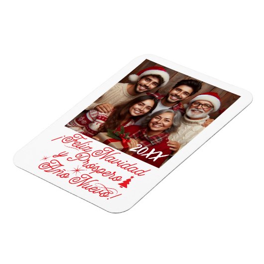 Feliz Navidad y Próspero Año Nuevo con Foto Magnet (Linke Seite)