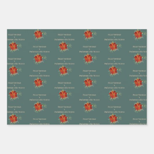 Feliz Navidad y Prospero Año Nuevo Geschenkpapier Set (Vorderseite 2)