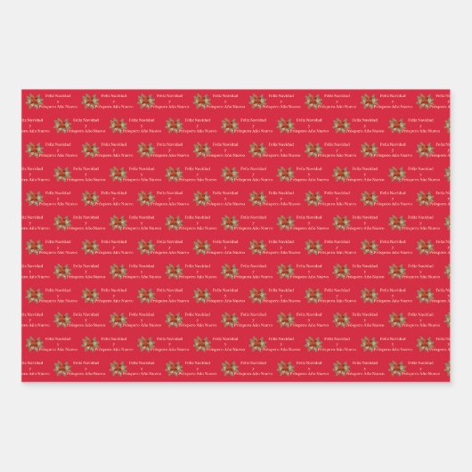 Feliz Navidad y Prospero Año Nuevo Geschenkpapier Set (Vorderseite)