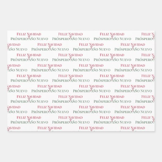 Feliz Navidad y Prospero Año Nuevo Geschenkpapier Set (Vorderseite 2)