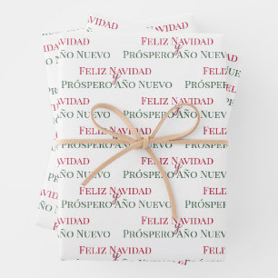 Feliz Navidad y Prospero Año Nuevo Geschenkpapier Set