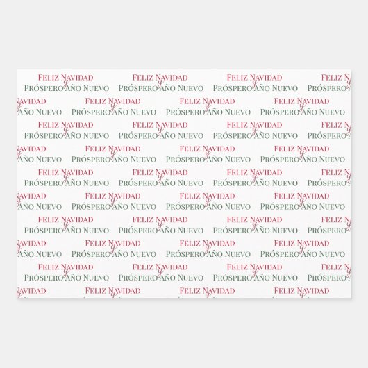 Feliz Navidad y Prospero Año Nuevo Geschenkpapier Set (Vorderseite)