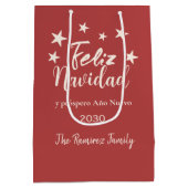 Feliz Navidad y próspero Año Nuevo Holiday Mittlere Geschenktüte (Rückseite)