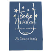 Feliz Navidad y próspero Año Nuevo Holiday Mittlere Geschenktüte (Rückseite)