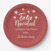 Feliz Navidad y próspero Año Nuevo Holiday Party Pappteller (Vorderseite)