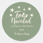 Feliz Navidad y próspero Año Nuevo Holiday Runder Aufkleber (Vorderseite)