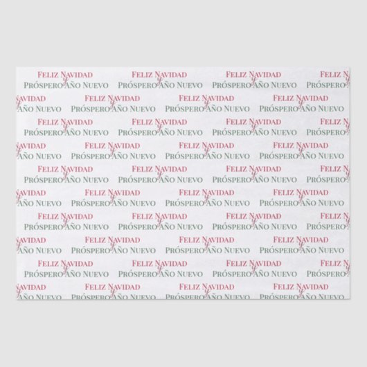 Feliz Navidad y Prospero Año Nuevo Seidenpapier (Vorderseite)