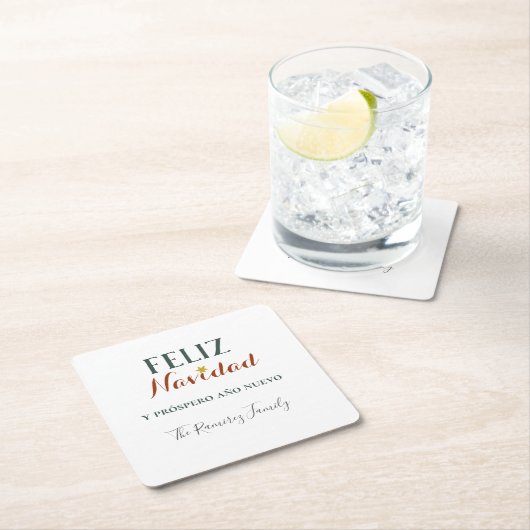 Feliz Navidad y wohlhabend ano nuevo Rechteckiger Pappuntersetzer (Vor Ort)