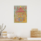 "Feliz Navided" Krippenlandschaft Poster (Küche)