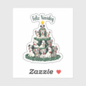 Feliz Navidog Christmas Dog T-Shirt, Funny Cute Xm Aufkleber (Blatt)