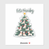 Feliz Navidog Christmas Dog T-Shirt, Funny Cute Xm Aufkleber (Blatt)