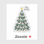 Feliz Navidog Christmas Dog T-Shirt, Funny Cute Xm Aufkleber (Blatt)