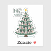 Feliz Navidog Christmas Dog T-Shirt, Funny Cute Xm Aufkleber (Blatt)