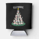 Feliz Navidog Christmas Dog T-Shirt, Funny Cute Xm Dosenkühler (Vorderseite)