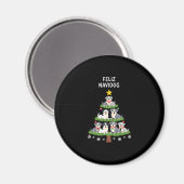 Feliz Navidog Christmas Dog T-Shirt, Funny Cute Xm Magnet (Vorderseite/Rückseite)
