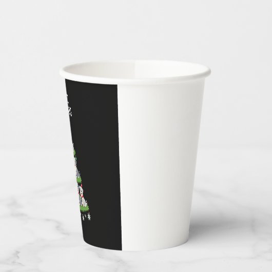 Feliz Navidog Christmas Dog T-Shirt, Funny Cute Xm Pappbecher (Links)