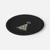 Feliz Navidog Christmas Dog T-Shirt, Funny Cute Xm Pappteller (Schrägansicht)