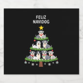 Feliz Navidog Christmas Dog T-Shirt, Funny Cute Xm Schaumweinetikett (Einzelnes Label)