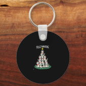 Feliz Navidog Christmas Dog T-Shirt, Funny Cute Xm Schlüsselanhänger (Vorderseite)