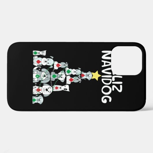 Feliz Navidog Christmas Dog T - Shirt, Funny Niedl Case-Mate iPhone Hülle (Rückseite (Horizontal))