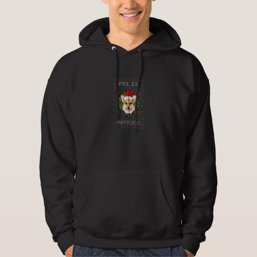 Feliz Navidog Corgi Dog Funny Ugly Christmas Sweat Hoodie (Vorderseite)