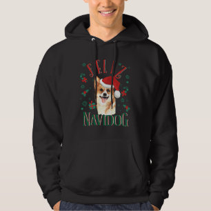 Feliz Navidog Cute Pembroke Welsh Corgi Wearing Ch Hoodie