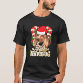 Feliz Navidog Dackel mit Santa Claus Hat Dog C T-Shirt (Vorderseite)