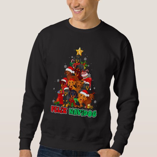 Feliz Navidog Feliz Navidad Christmas Dachshund Do Sweatshirt (Vorderseite)