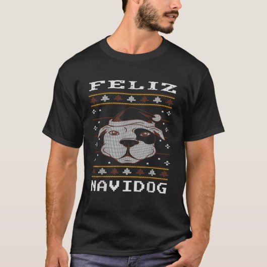 Feliz Navidog Feliz Navidad Christmas Dog Dogs fo T-Shirt (Vorderseite)