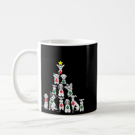Feliz Navidog Funny Christmas Dog Cute Xmas Tree D Kaffeetasse (Links)