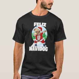 Feliz Navidog Funny Dabbing Mops Santa Claus Chris T-Shirt