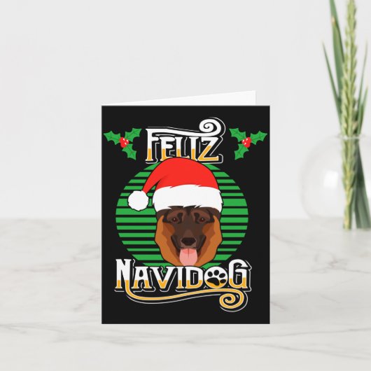 Feliz Navidog German Shepherd Dog Holiday Merry Ch Karte (Vorderseite)