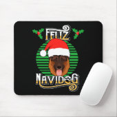 Feliz Navidog German Shepherd Dog Holiday Merry Ch Mousepad (Mit Mouse)