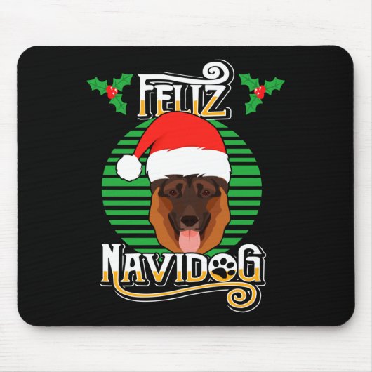 Feliz Navidog German Shepherd Dog Holiday Merry Ch Mousepad (Vorne)