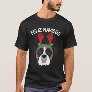 Feliz Navidog Navidad Boxer Dog Weihnachten T-Shirt