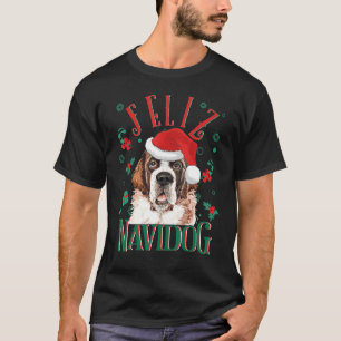 Feliz Navidog Niedlich Saint Bernard Dog Wearing C T-Shirt