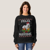 Feliz Navidog Poodle Dog Ugly Sweater Christmas Sa Sweatshirt (Vorne ganz)