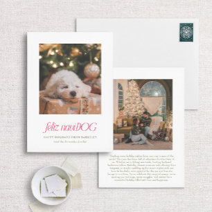 Feliz NaviDog Punny Pet Foto Weihnachtskarte Feiertagskarte