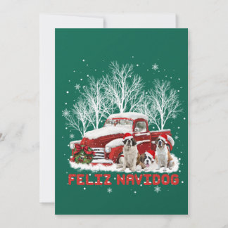 Feliz Navidog Saint Bernard Christmas Dog Lovers Einladung