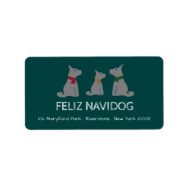 Feliz Navidog, spanischer Weihnachtsstil Adressaufkleber