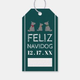 Feliz Navidog, spanischer Weihnachtsstil Geschenkanhänger