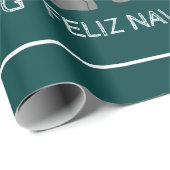 Feliz Navidog, spanischer Weihnachtsstil Geschenkpapier (Rolleneckpunkt)