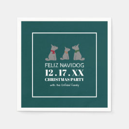Feliz Navidog, spanischer Weihnachtsstil Serviette
