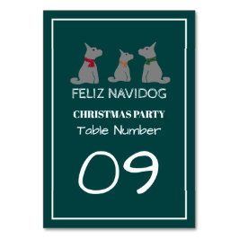 Feliz Navidog, spanischer Weihnachtstisch Nr. Tischnummer