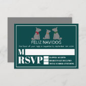 Feliz Navidog, Spanisches Weihnachts-Party-UAWG RSVP Karte (Vorne/Hinten)